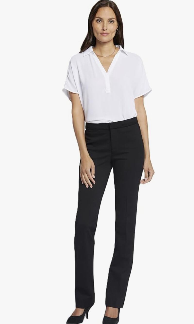 NYDJ Slim Fit Straight Trouser Pants Black 4
